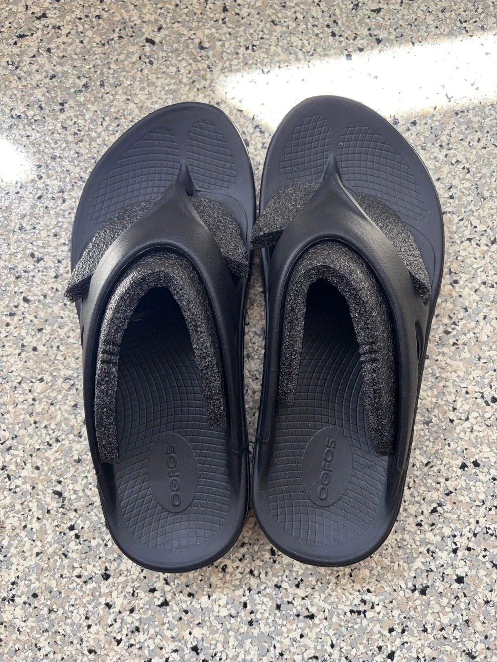 Oofos OOahh Sport Flex Black Sandals M-9 W-11